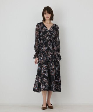 GRACE CONTINENTAL ペイズリーカシュクールワンピース