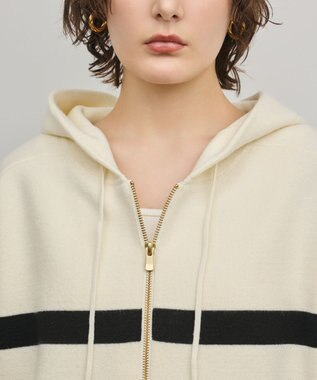 GRACE CONTINENTAL フォルムニットパーカー バイカラー