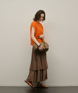 GRACE CONTINENTAL ブークレニットベスト オレンジ