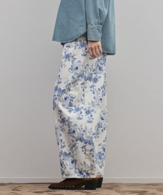 GRACE CONTINENTAL サイド切替バレルパンツ サックス