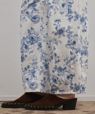 GRACE CONTINENTAL サイド切替バレルパンツ サックス