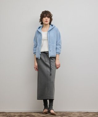 GRACE CONTINENTAL フェザーニットパーカー サックス