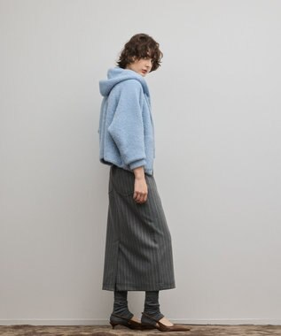 GRACE CONTINENTAL フェザーニットパーカー サックス