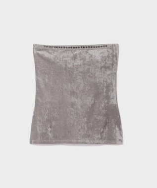 GRACE CONTINENTAL ラインビジューベアトップ グレー