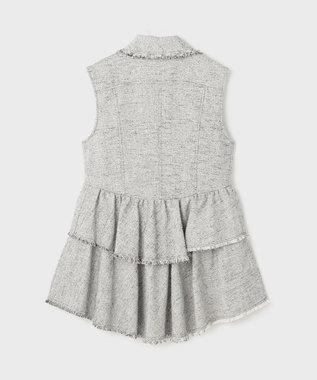 GRACE CONTINENTAL ツイードフリンジジレ グレー