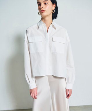 GRACE CONTINENTAL バックコンシャスシャツ ホワイト