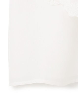 GRACE CONTINENTAL 刺繍ラッフルカラーノースリーブ トップ ホワイト