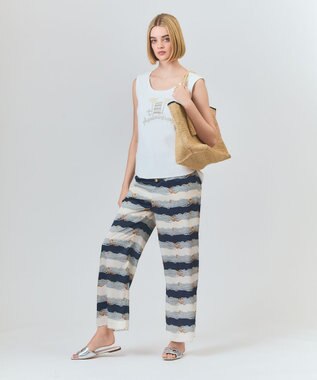 GRACE CONTINENTAL ロープボーダーパンツ ネイビー