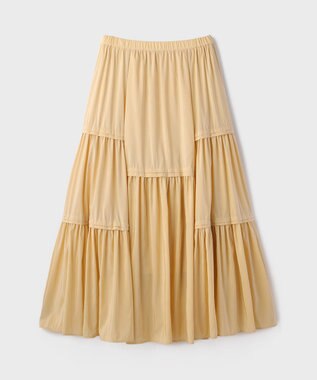 GRACE CONTINENTAL ティアードロングスカート イエロー