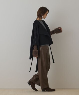 GRACE CONTINENTAL ライトビーバーポンチョ ブラック