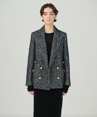 GRACE CONTINENTAL ラメループツイードジャケット ブラック