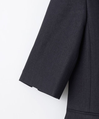 GRACE CONTINENTAL リネンタッチハーフスリーブジャケット ネイビー