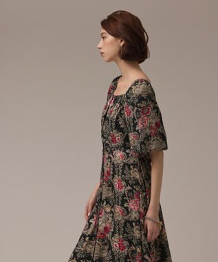 GRACE CONTINENTAL ヴィンテージフラワープリントワンピース ブラック