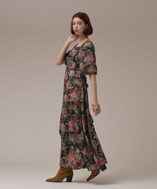 GRACE CONTINENTAL ヴィンテージフラワープリントワンピース ブラック