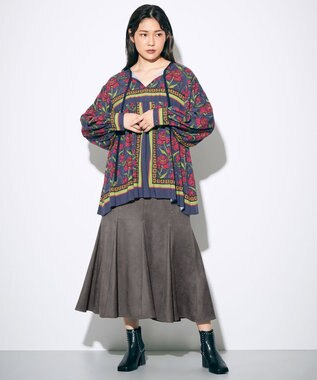 グレースコンチネンタル　フェイクスェードフレアスカート ロングスカート 当店在庫してます！