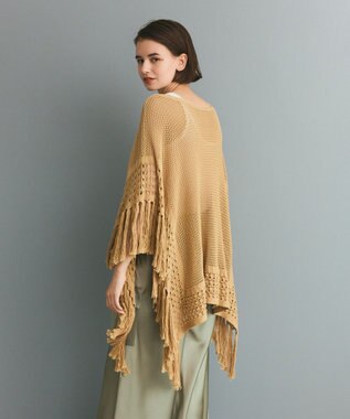 GRACE CONTINENTAL ニットフリンジケープ ベージュ