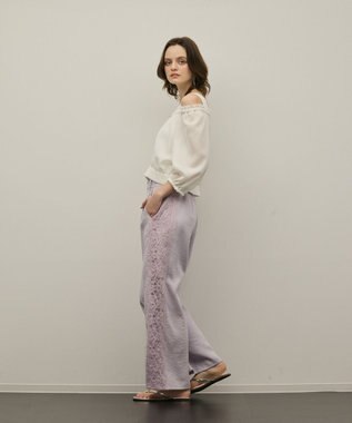 GRACE CONTINENTAL サイドレースパンツ ラベンダー