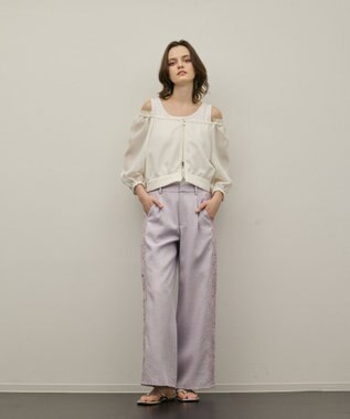 GRACE CONTINENTAL サイドレースパンツ ラベンダー