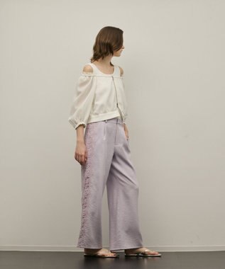 GRACE CONTINENTAL サイドレースパンツ ラベンダー
