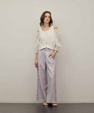 GRACE CONTINENTAL サイドレースパンツ ラベンダー