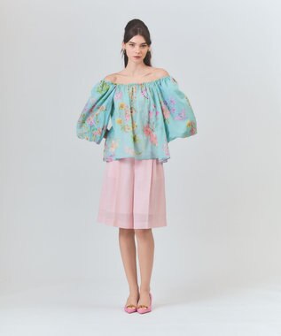 GRACE CONTINENTAL リネンライクシアーパンツ ピンク