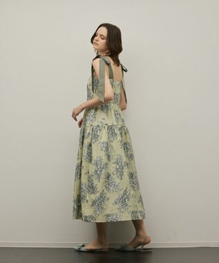 GRACE CONTINENTAL シアージャガードティアードワンピース イエロー