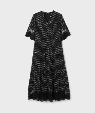 GRACE CONTINENTAL カフタンシフォンワンピース ブラック