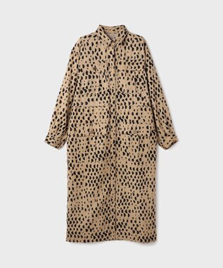 GRACE CONTINENTAL ハーフドットミリタリーワンピース ベージュ