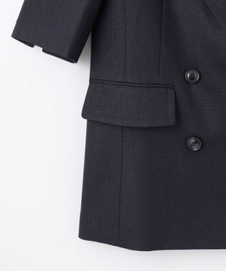 GRACE CONTINENTAL リネンタッチハーフスリーブジャケット ネイビー