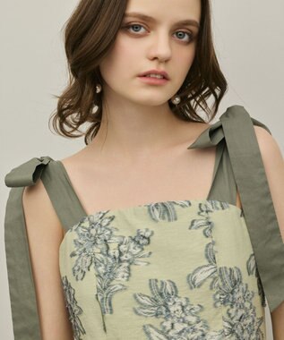 GRACE CONTINENTAL シアージャガードティアードワンピース イエロー