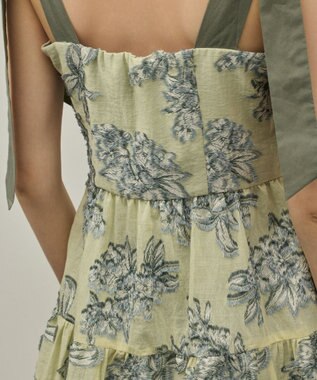 GRACE CONTINENTAL シアージャガードティアードワンピース イエロー