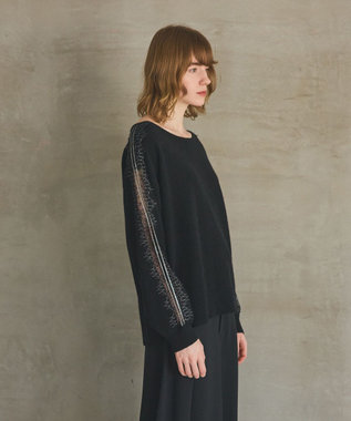 GRACE CONTINENTAL レーススリーブトップ ブラック