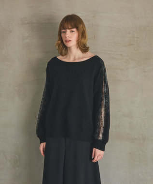 GRACE CONTINENTAL レーススリーブトップ ブラック