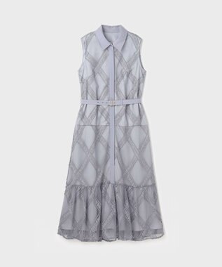 GRACE CONTINENTAL チュールレースワンピース グレー