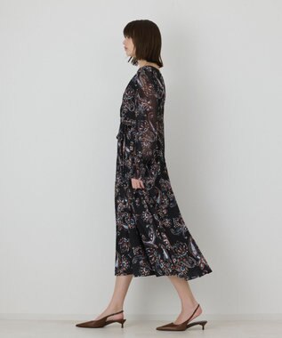 GRACE CONTINENTAL ペイズリーカシュクールワンピース ブラック