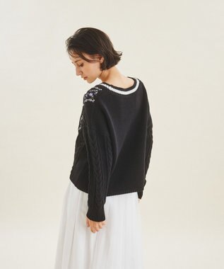 ケーブル刺繍ニットトップ / GRACE CONTINENTAL | GRACE
