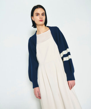 GRACE CONTINENTAL 畦ショートニットカーディガン ネイビー