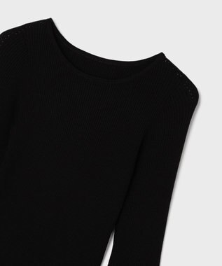 GRACE CONTINENTAL アイレットリブニットトップ ブラック