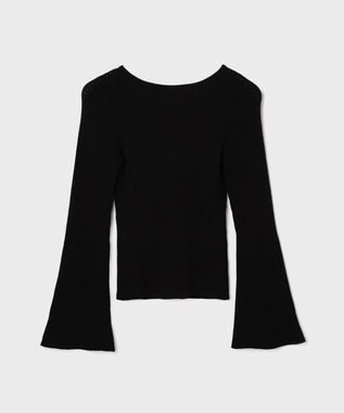 GRACE CONTINENTAL アイレットリブニットトップ ブラック
