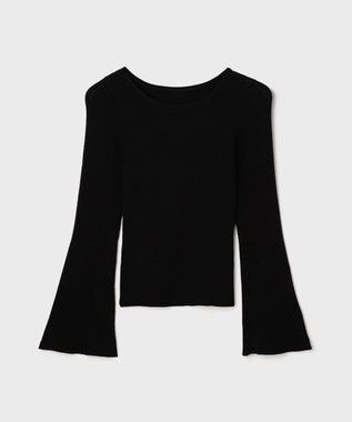 GRACE CONTINENTAL アイレットリブニットトップ ブラック