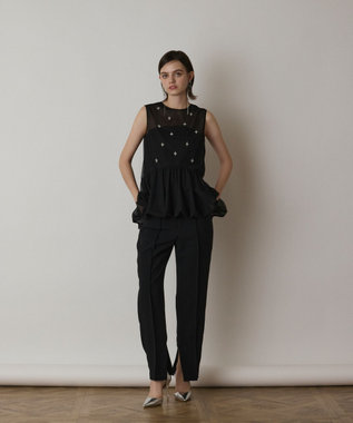 GRACE CONTINENTAL バルーンチュールトップ ブラック