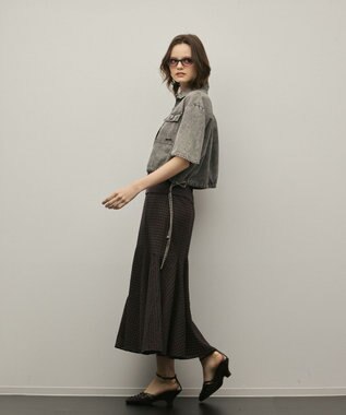 GRACE CONTINENTAL チェックマーメイドスカート ブラウン