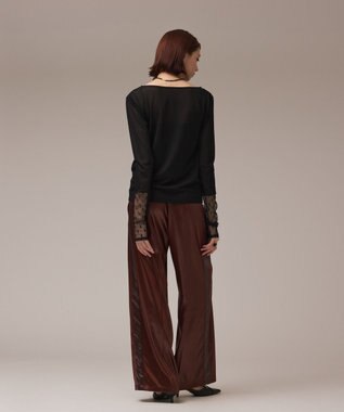 GRACE CONTINENTAL アセテートシアーカットトップ ブラック