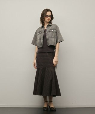 GRACE CONTINENTAL チェックマーメイドスカート ブラウン