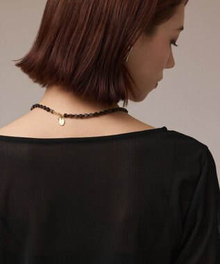 GRACE CONTINENTAL アセテートシアーカットトップ ブラック