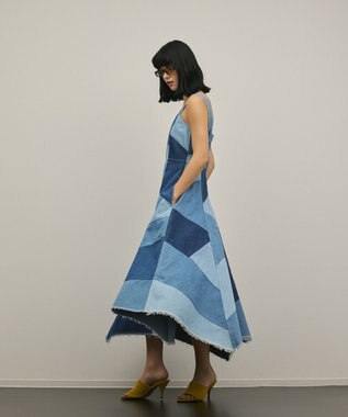 GRACE CONTINENTAL パッチワークデニムワンピース マルチ