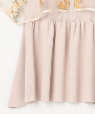 GRACE CONTINENTAL 刺繍ケープニットトップ ベージュ