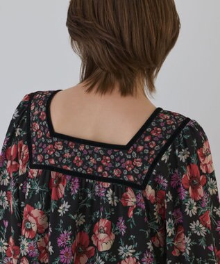 GRACE CONTINENTAL ボタニカルティアードワンピース ブラック