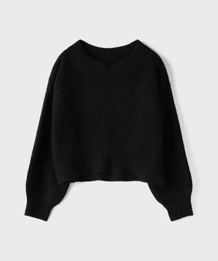 GRACE CONTINENTAL サテンレースニットワンピース ブラック