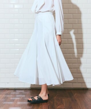 GRACE CONTINENTAL ナイロンボリュームスカート ホワイト